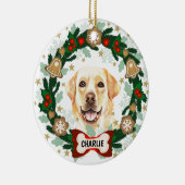 Yellow Labrador Retriever Weihnachtskrüge Keramik Ornament (Rechts)