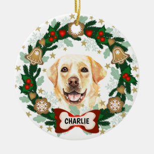 Yellow Labrador Retriever Weihnachtskrüge Keramik Ornament