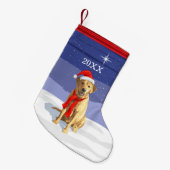 Yellow Labrador Retriever Weihnachtsmannmütze & Sc Kleiner Weihnachtsstrumpf (Vorderansicht (hängend))