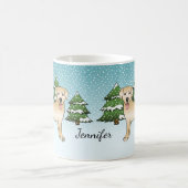 Yellow Labrador Retriever - Winter Forest & Name Kaffeetasse (Mittel)