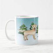 Yellow Labrador Retriever - Winter Forest & Name Kaffeetasse (Links)