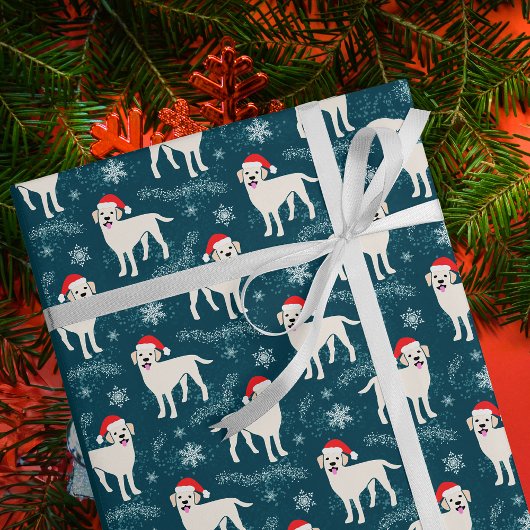 Yellow Labrador Retrievers in Weihnachtshats Geschenkpapier