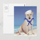Yellow Labrador Sailor Postkarte (Vorne/Hinten)