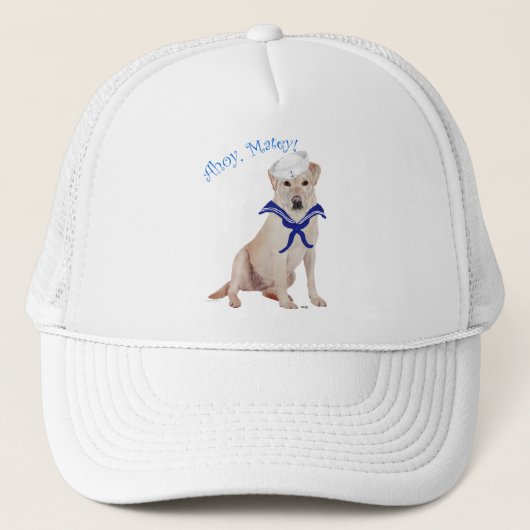 Yellow Labrador Sailor Truckerkappe (Vorderseite)