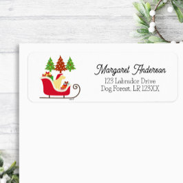 Yellow Labrador Silhouette Christmas Sleigh