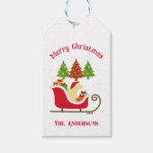 Yellow Labrador Silhouette Christmas Sleigh Geschenkanhänger (Vorderseite)