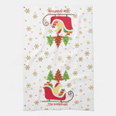 Yellow Labrador Silhouette Christmas Sleigh Geschirrtuch (Vertikal)