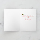 Yellow Labrador Silhouette Christmas Sleigh Karte (Innenseite)