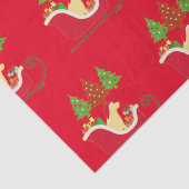 Yellow Labrador Silhouette Christmas Sleigh Red Seidenpapier (Detail)