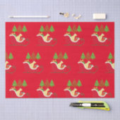 Yellow Labrador Silhouette Christmas Sleigh Red Seidenpapier (Handwerk)