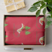 Yellow Labrador Silhouette Christmas Sleigh Red Seidenpapier (Geschenk)