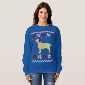 Yellow Labrador Silhouette Weihnachten Sweatshirt (Vorne ganz)