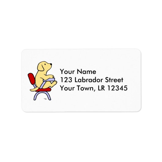 Yellow Labrador Student 1 Cartoon Adressaufkleber (Vorne)