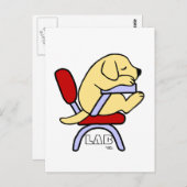 Yellow Labrador Student 2 Cartoon Postkarte (Vorne/Hinten)