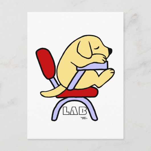 Yellow Labrador Student 2 Cartoon Postkarte (Vorderseite)