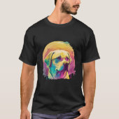 Yellow Labrador Synthwave 80er Style Ästhetik T-Shirt (Vorderseite)