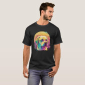 Yellow Labrador Synthwave 80er Style Ästhetik T-Shirt (Vorne ganz)