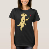 Yellow Labrador Tiny Heart Blume T-Shirt (Vorderseite)