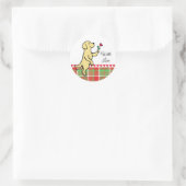 Yellow Labrador Tiny Heart Blume Valentine Runder Aufkleber (Tasche)