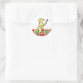 Yellow Labrador Tiny Heart Blume Valentine Runder Aufkleber (Tasche)