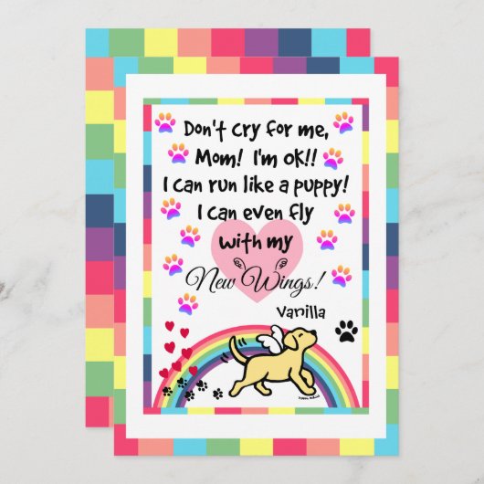 Yellow Labrador Trotting Memorial Card Programm (Vorne/Hinten)