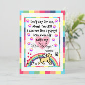 Yellow Labrador Trotting Memorial Card Programm (Stehend Vorderseite)