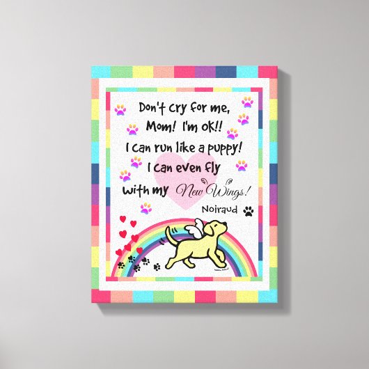 Yellow Labrador Trotting Rainbow Bridge Art Leinwanddruck (Vorderseite)