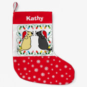 Yellow Labrador und Black Labrador Santas Kleiner Weihnachtsstrumpf (Vorderseite)