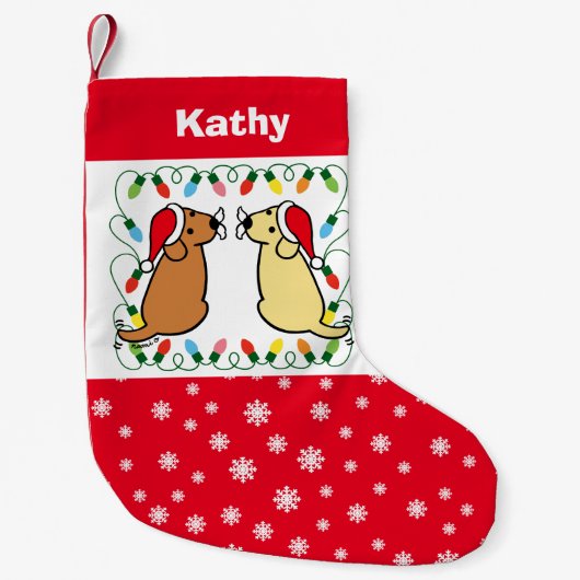 Yellow Labrador und Fox Red Labrador Santas Kleiner Weihnachtsstrumpf (Vorderseite)