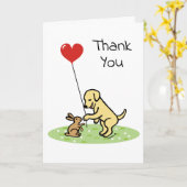 Yellow Labrador und Little Friend Vielen Dank Karte (Gelbe Blume)