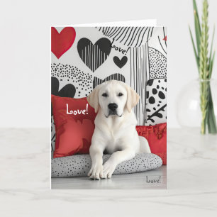 Yellow Labrador Valentine Card Dankeskarte