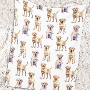 Yellow Labrador Valentine Puppy Fleecedecke