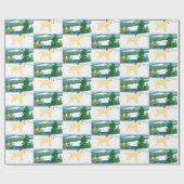 Yellow Labrador Weihnachtsansicht Geschenkpapier (Flach)