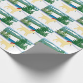 Yellow Labrador Weihnachtsansicht Geschenkpapier (Ecke)