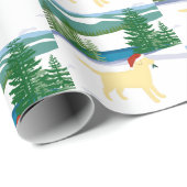 Yellow Labrador Weihnachtsansicht Geschenkpapier (Rolleneckpunkt)