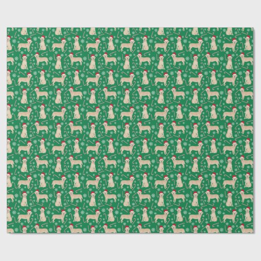Yellow Labrador Weihnachtshund Geschenkpapier (Flach)