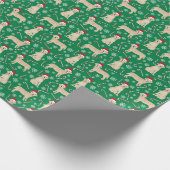 Yellow Labrador Weihnachtshund Geschenkpapier (Ecke)