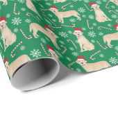 Yellow Labrador Weihnachtshund Geschenkpapier (Rolleneckpunkt)