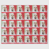 Yellow Labrador Weihnachtswrapping Paper Geschenkpapier (Flach)
