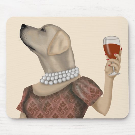 Yellow Labrador Wine Snob Mousepad (Vorne)