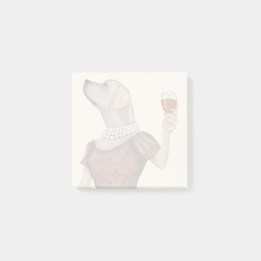 Yellow Labrador Wine Snob Post-it Klebezettel (Vorderseite)
