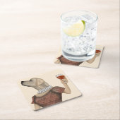 Yellow Labrador Wine Snob Rechteckiger Pappuntersetzer (Vor Ort)