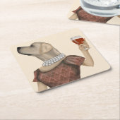 Yellow Labrador Wine Snob Rechteckiger Pappuntersetzer (angewinkelt)