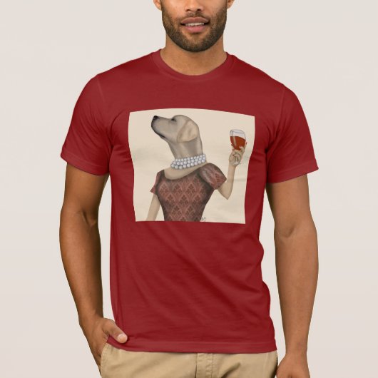 Yellow Labrador Wine Snob T-Shirt (Vorderseite)