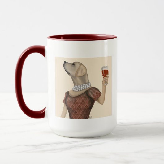 Yellow Labrador Wine Snob Tasse (Links)