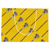 Yellow Lacrosse Große Geschenktüte (Rückseite)