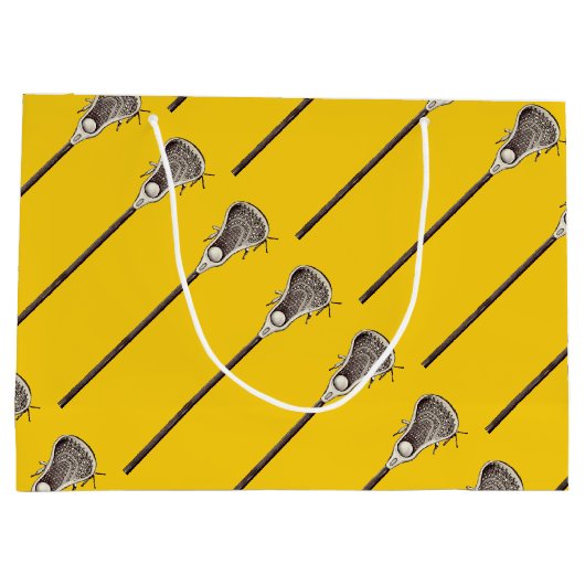 Yellow Lacrosse Große Geschenktüte (Rückseite)