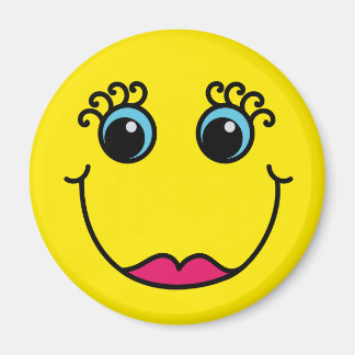 Yellow Lady Emoji Face Magnet