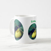 Yellow Lady Slipper Blume Personalisiert Kaffeetasse (Vorderseite Links)