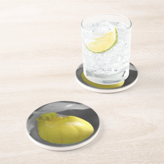 Yellow Lady Slipper Floral Untersetzer (Seite)